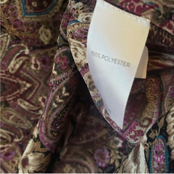 J. JILL Keyhole Front Paisley Blouse Medium - Picture 5 of 8